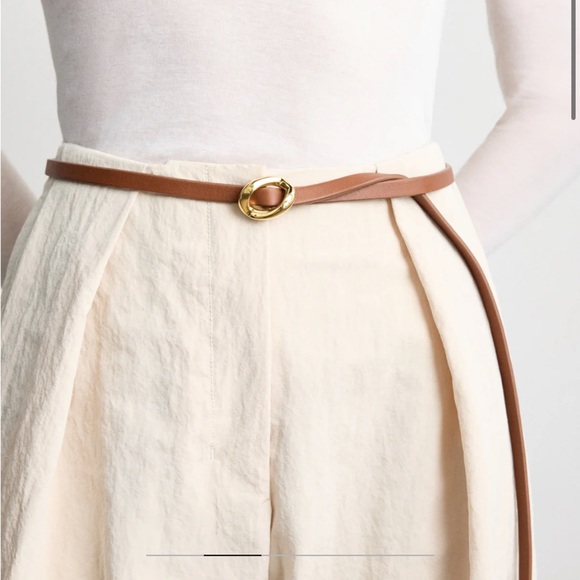 NWT Dehanche Orbite belt in saddle & 24K Gold